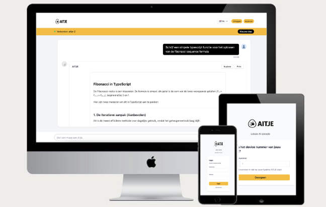 Dagelijkse vragen en intern gebruik op een eigen AI-omgeving