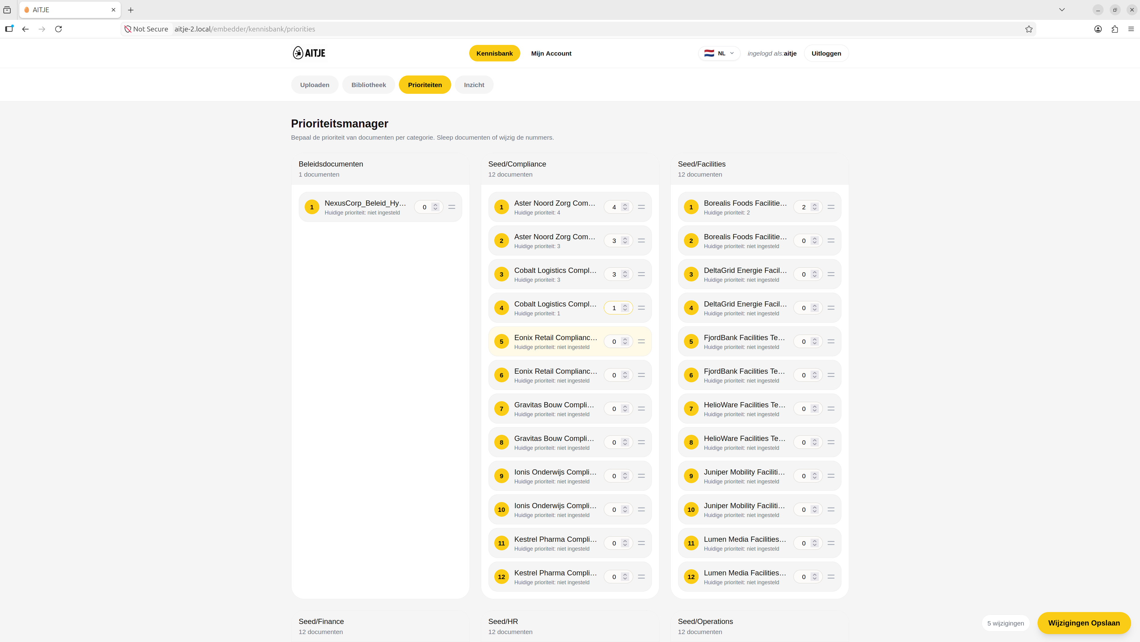 AITJE knowledge base priorities