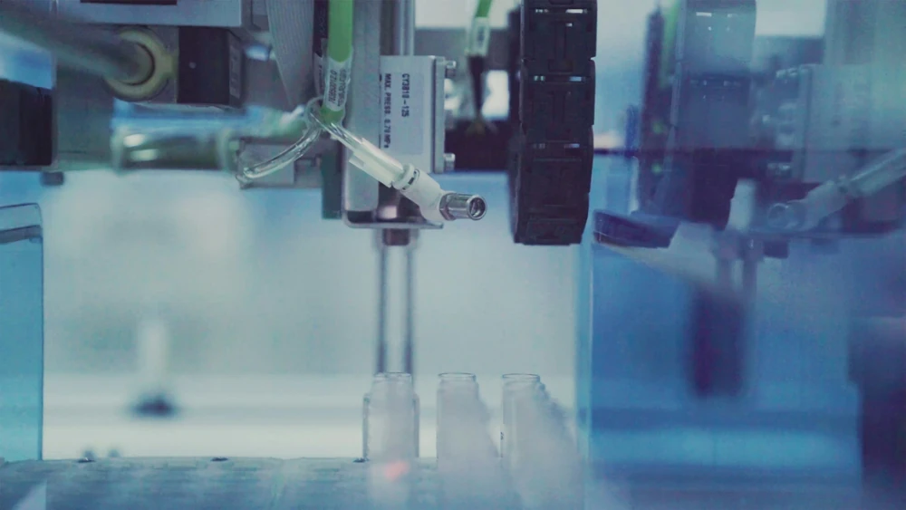 Automated equipment in a research laboratory.