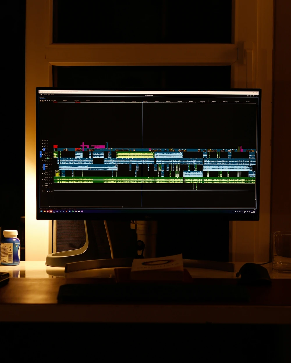 A computer screen displaying a timeline for video editing.