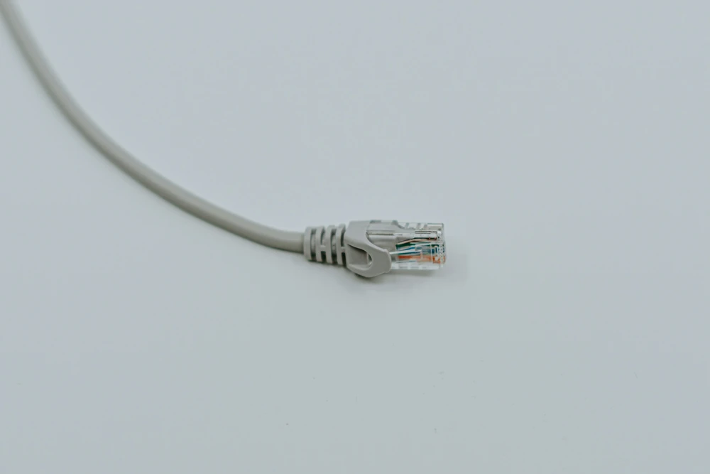 An Ethernet plug used to connect different systems.