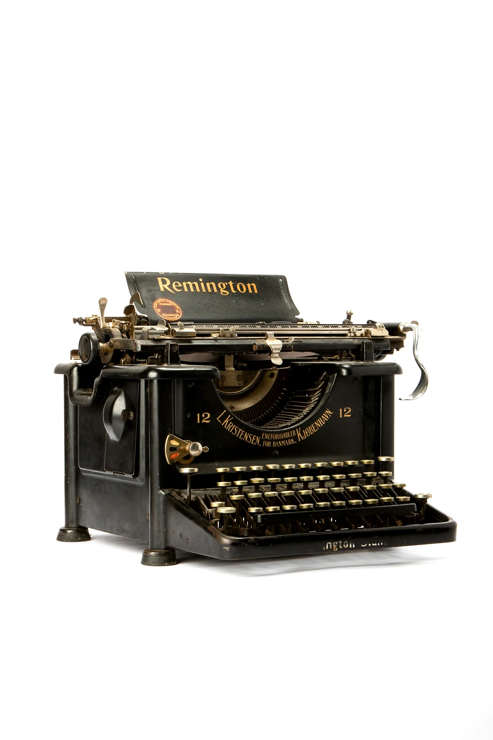A classic typewriter with separate keys for text.